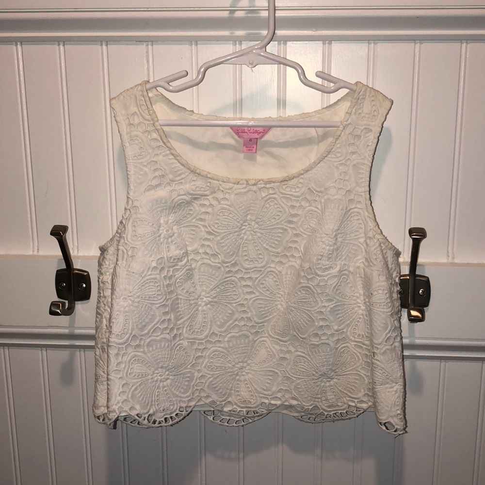 Lilly Pulitzer Floral White Crop Top